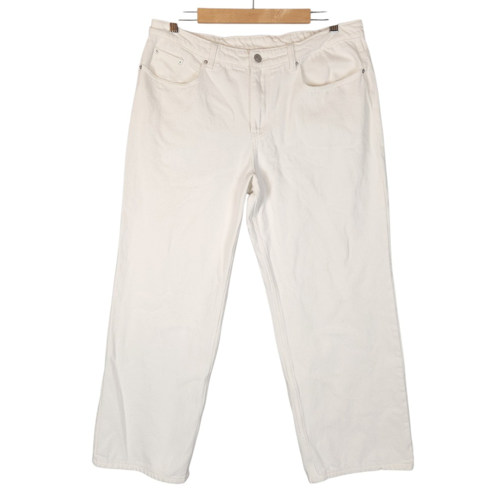 Rhythm Jeans Women's Size 10 White High Waisted Wide Leg
